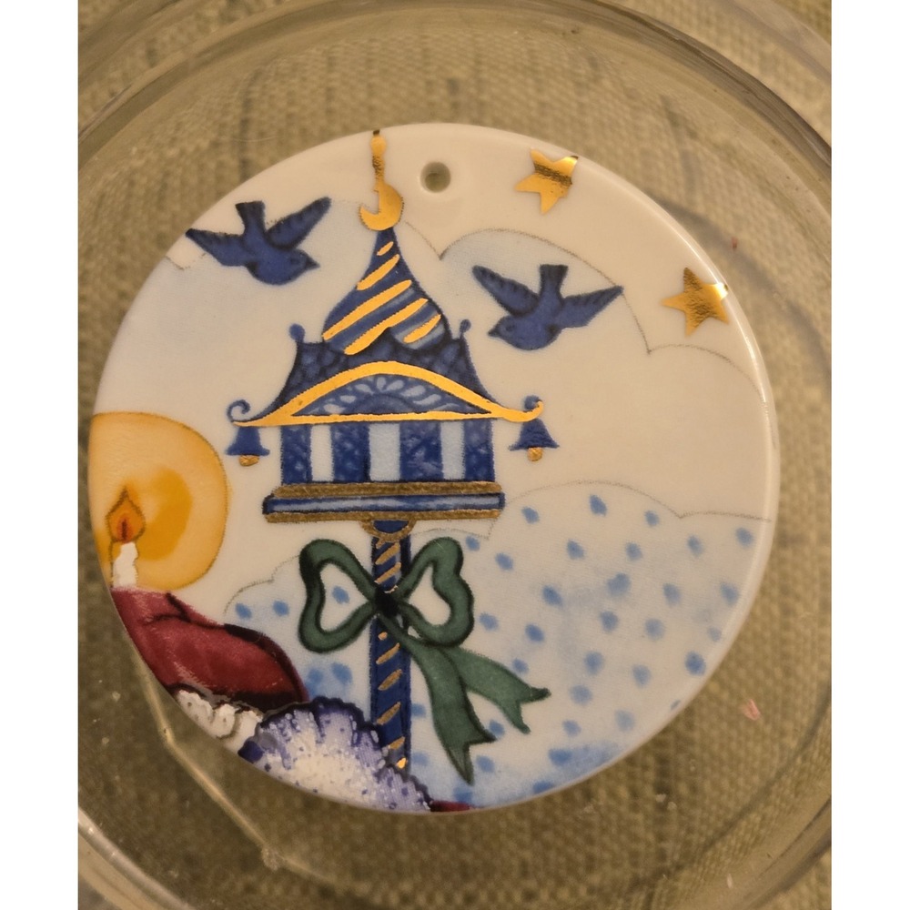 Vintage Royal Copenhagen Jingle Bells 1988 Porcelain Drop Ornament Original Box